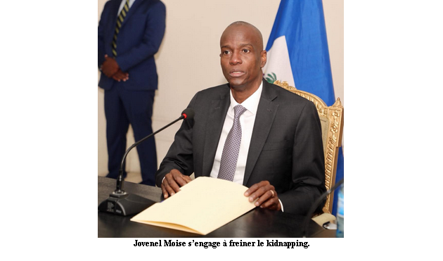 Jovenel Moise s’engage à freiner le kidnapping